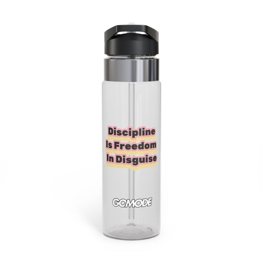 Discipline Is Freedom in Disguise | GoMode Motivational Water Bottle – 20oz BPA-Free